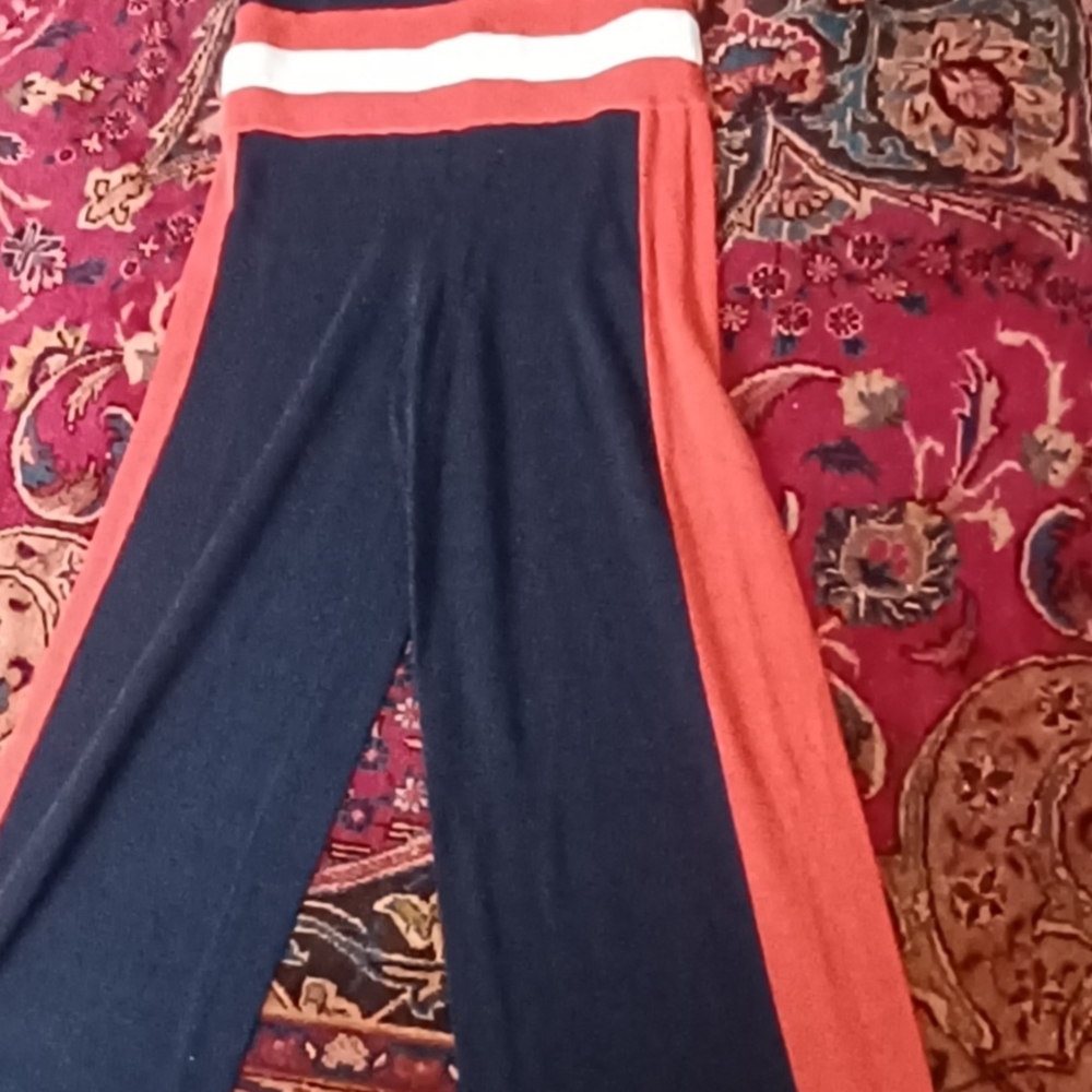 Stylish Navy and Rust Jumpsuit